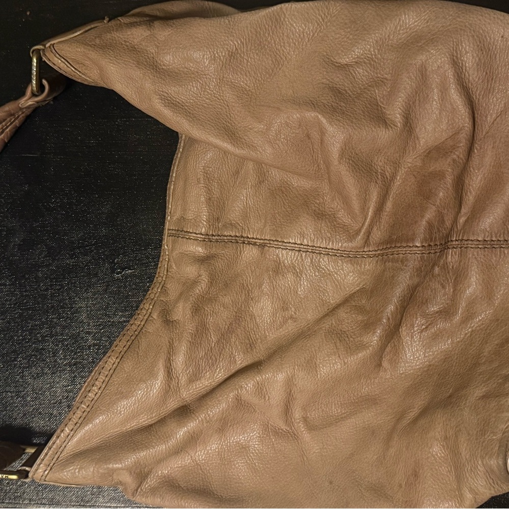 Taupe Leather Shoulder Bag - Picture 2 of 8